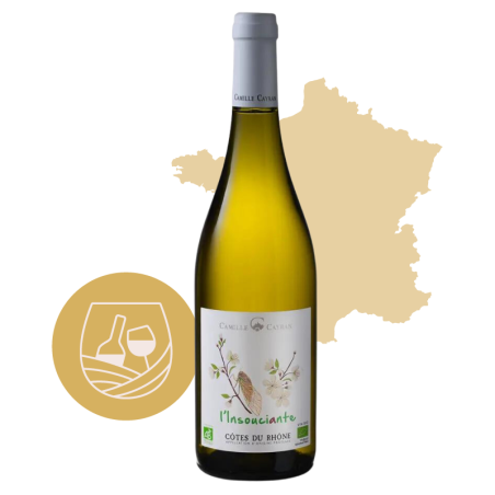 Côtes du Rhône Villages L' Insouciante Camille BIO Cayran Blanc