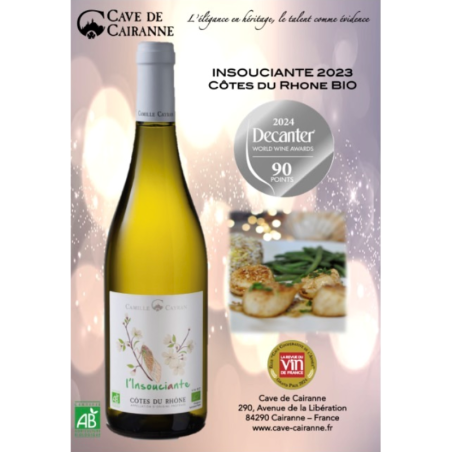L’Insouciante Blanc BIO Camille Cayran – Côtes du Rhône Villages