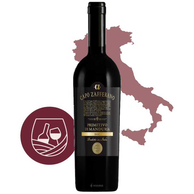 Italie Capo Zafferano Primitivo Di Mandura Rouge
