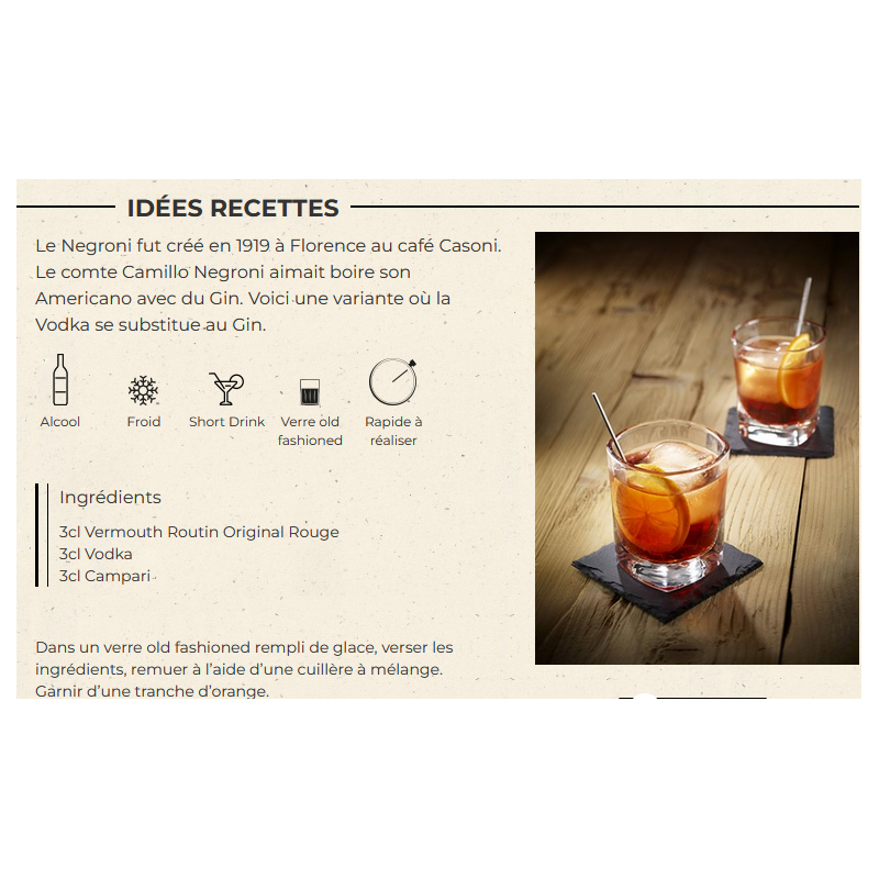 Vermouth Routin original Rouge 75 cl - 16.9° vol