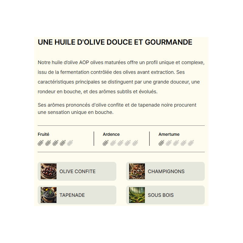 OLIVE MATUREE 200 ml BIO Huile d'Olive Domaine...