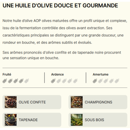 OLIVE MATUREE  500 ml BIO Huile d'Olive Domaine jolibois
